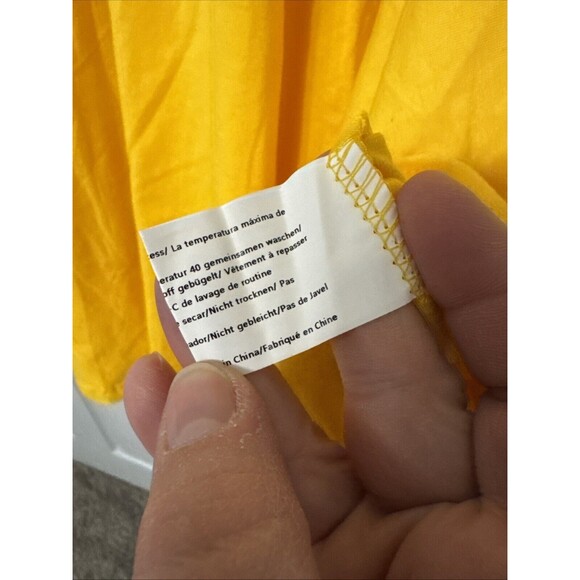 NWT Arshiner Dress Women A-Line Flutter Sleeve Pockets Yellow Medium by Measure - Picture 6 of 7